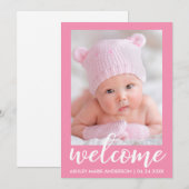 Welkom nieuwe baby moderne aankondiging (Voorkant / Achterkant)