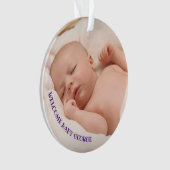 Welkom, nieuwe baby ornament (voorkant)