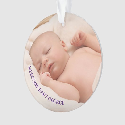Welkom, nieuwe baby ornament (voorkant)