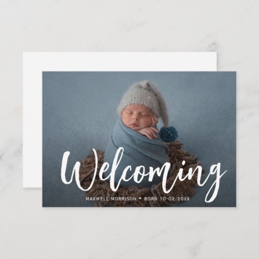 Welkom nieuwe geboortekaart kaart (Voorkant / Achterkant)