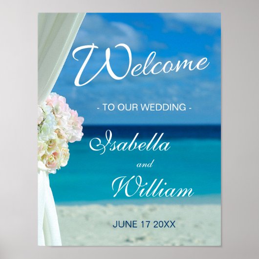 Welkom | Ocean Beach Summer Wedding Poster (Voorkant)