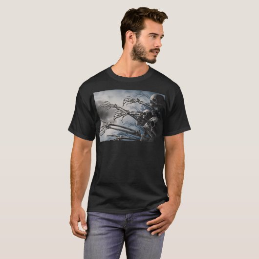 Welkom ondode Zombie Skeleton Scary Spooky T-shirt (Voorkant volledig)
