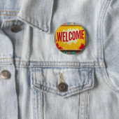 Welkom ontwerp op ronde button 5,7 cm (In situ)