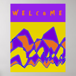 WELKOM ONTWORPEN VOOR U PAARSE EN MOSTERD POSTER