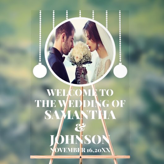 Welkom op Aangepast fotohuwelijk Acryl Bord (Neutraal)