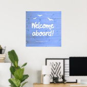 Welkom op Aboard Blue en White Fun Sailing Poster (Thuiskantoor)