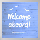 Welkom op Aboard Blue en White Fun Sailing Poster (Voorkant)