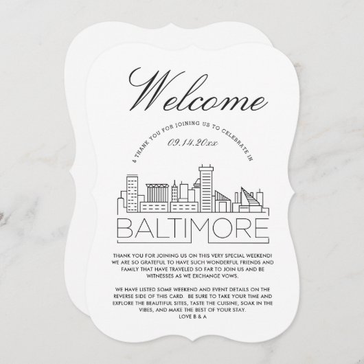 Welkom op Baltimore | Uitnodiging tot nadere infor (Voorkant / Achterkant)