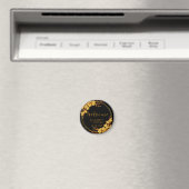 Welkom op Classy Black & Gold Floral Wedding Magneet (Insitu (Vaatwasser))