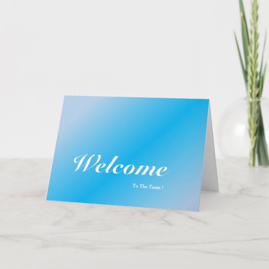 Welkom op de blauwe achtergrond van het team kaart (Voorkant)