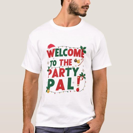 Welkom op de kerstparty t-shirt (Voorkant)