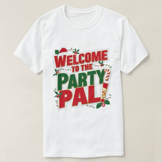 Welkom op de kerstparty t-shirt (Design voorkant)
