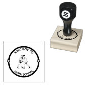 Welkom op de middelbare school 	rubberstempel (Gestempeld)