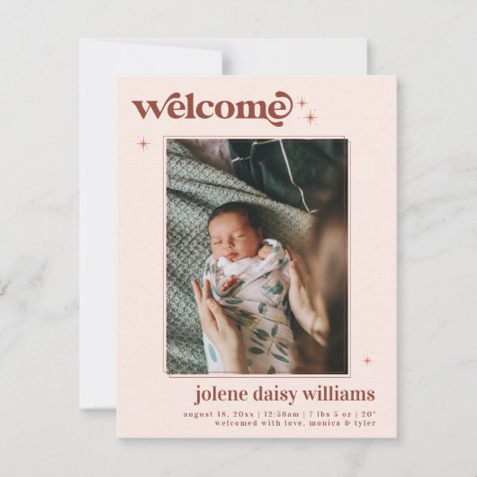 Welkom op de wereld | | Retro Boho Birth (Voorkant)