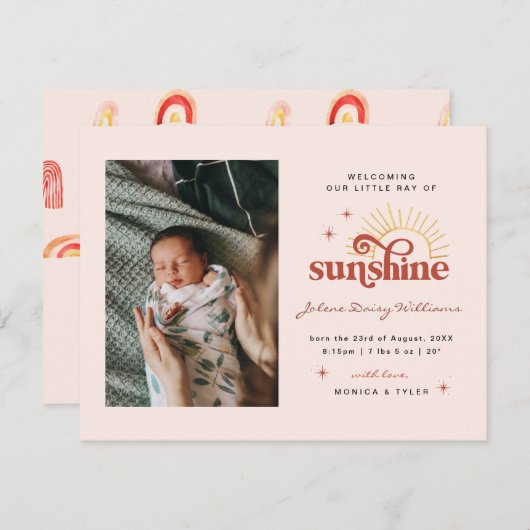 Welkom op de wereld | | Zonnegeboorte-Ray (Voorkant / Achterkant)