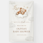 Welkom op de wolk Teddybeer babyshower Spandoek (Verticaal)