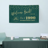 Welkom op Gold & Green Confetti Class Reunion Part Spandoek (Beurs)