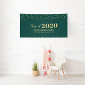 Welkom op Gold & Green Confetti Class Reunion Part Spandoek (Insitu)