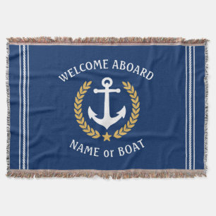 Welkom op het bord Naam Anchor Gold Laurel Navy Deken