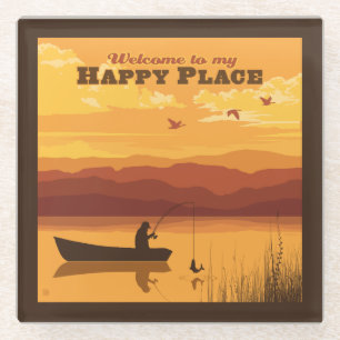 Welkom op mijn gelukkige plek glazen onderzetter