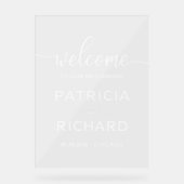 Welkom op onze Beginnende Bruiloft Welkomstbord Acryl Bord (Voorkant)