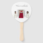 Welkom op onze beurs handwaaier (Achterkant)