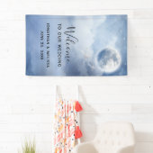 Welkom op onze bruiloft magische zwanen spandoek (Insitu)