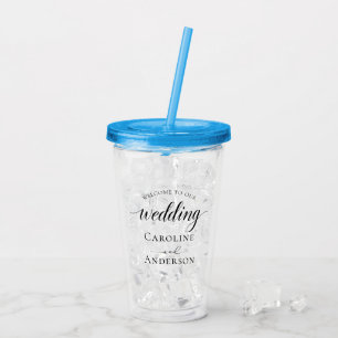 Welkom op onze bruiloft Voeg naam toe Acryl Drinkbeker