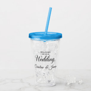 Welkom op onze bruiloft Voeg naam toe Acryl Drinkbeker