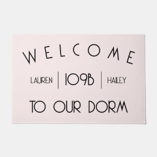 "Welkom op onze Dorm" Aangepaste namen en Room# Do Deurmat
