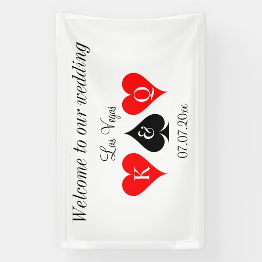 Welkom op onze grote Las Vegas bruiloft banner tek (Verticaal)