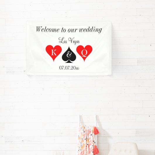 Welkom op onze grote Las Vegas bruiloft banner tek (Insitu)