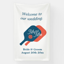 Welkom op onze leuke pickleball bruiloft banner