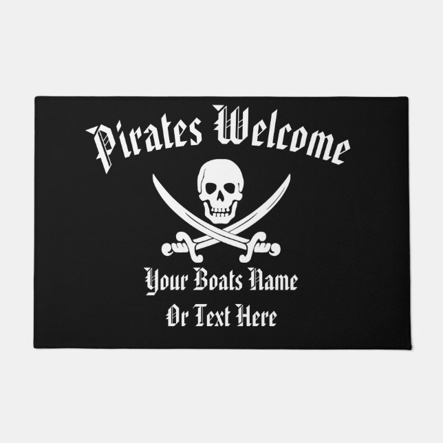 Welkom op piratenboot jolly roger deurmat (Voorkant)
