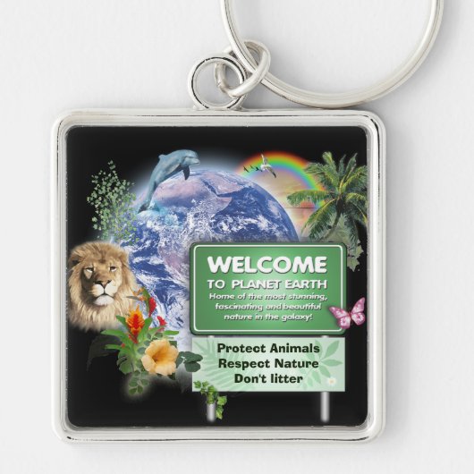 Welkom op Planet Earth Sleutelhanger (Voorkant)