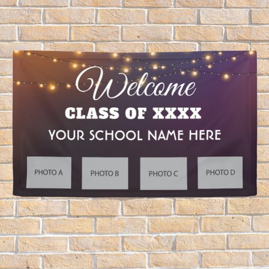 Welkom op school met foto's banner