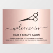 Welkom open haar schoonheid salon roos goud raamsticker (Vel)