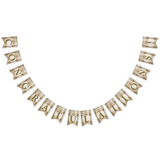 Welkom Party Goud  Rechthoek Dimond Flowers Vlaggetjes