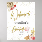 Welkom Party Sign Bachelorette Boho Waterverf Poster (Voorkant)