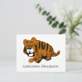 Welkom pasgeboren tijger briefkaart (Staand voorkant)
