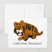 Welkom pasgeboren tijger briefkaart (Voorkant / Achterkant)