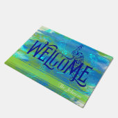 Welkom persoonlijke Waterverf bij Peacock Deurmat (Schuin)