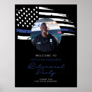 Welkom politie Thin Blue Line Flag Retirement Welk Poster