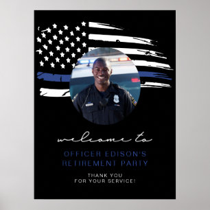 Welkom politie Thin Blue Line Flag Retirement Welk Poster