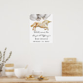 Welkom Poster Baby shower Roos Gold (Keuken)