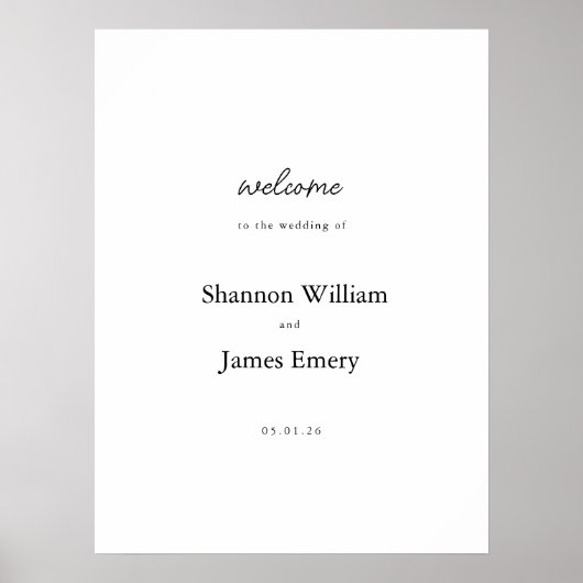 Welkom Poster dusty blue modern welkomstbord (Voorkant)