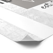 welkom poster om monogram aangepast grijs te perso (Hoek)