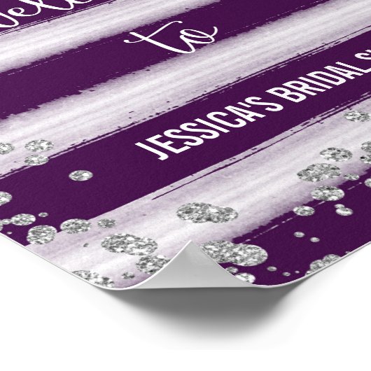 Welkom Poster Plum en Silver Print (Hoek)