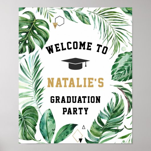 Welkom Poster van de Tropische Leaf Graduation Par (Voorkant)