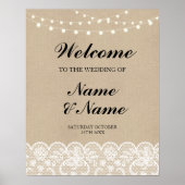 Welkom Poster Weddenschap Lace Burlap Poster (Voorkant)